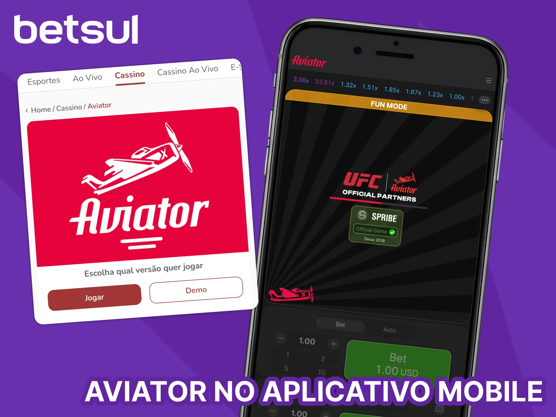 Jogue Aviator em qualquer lugar com o aplicativo oficial da Betsul.