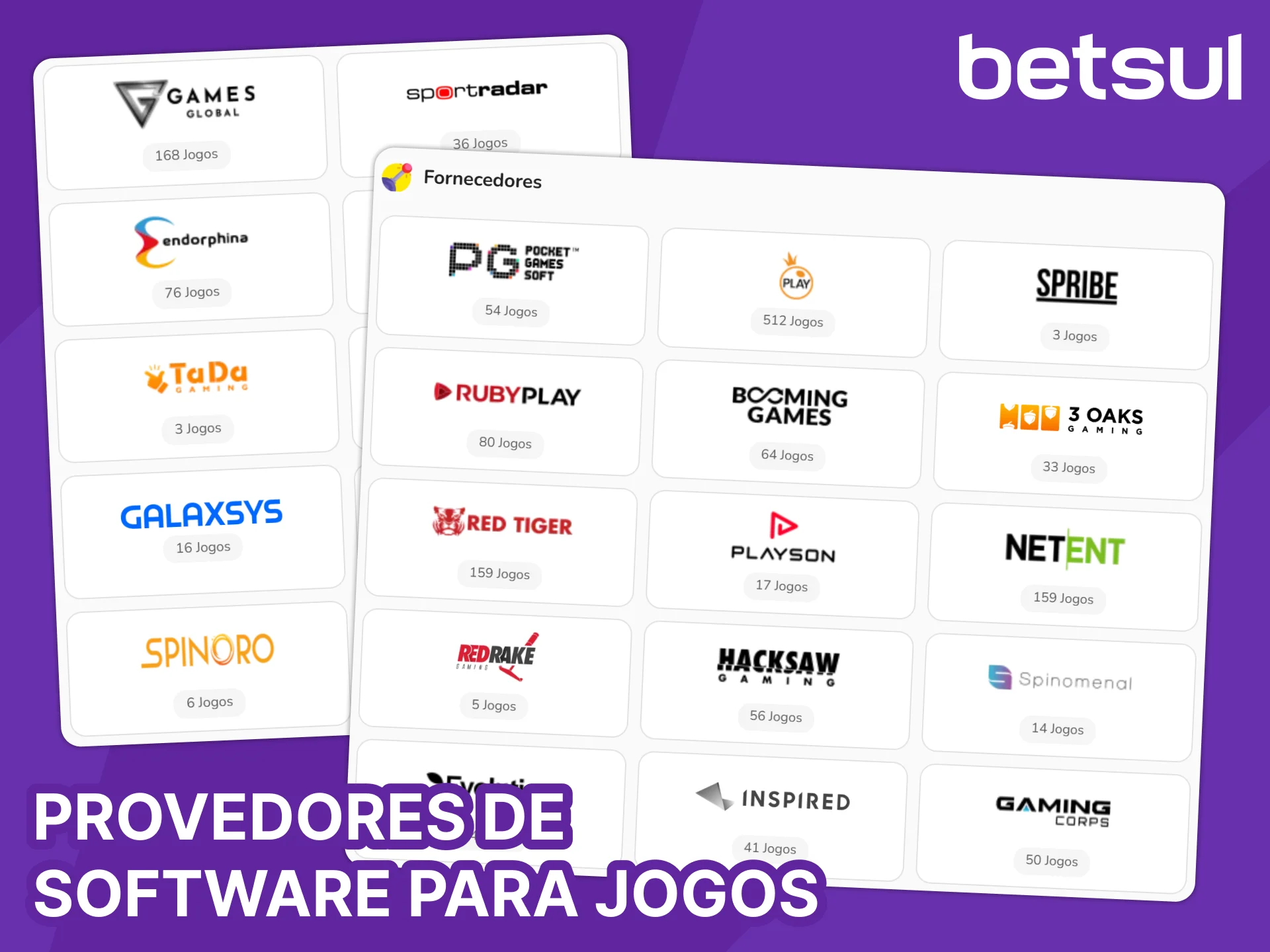 Jogue jogos de fornecedores de software confiáveis ​​no cassino Betsul.