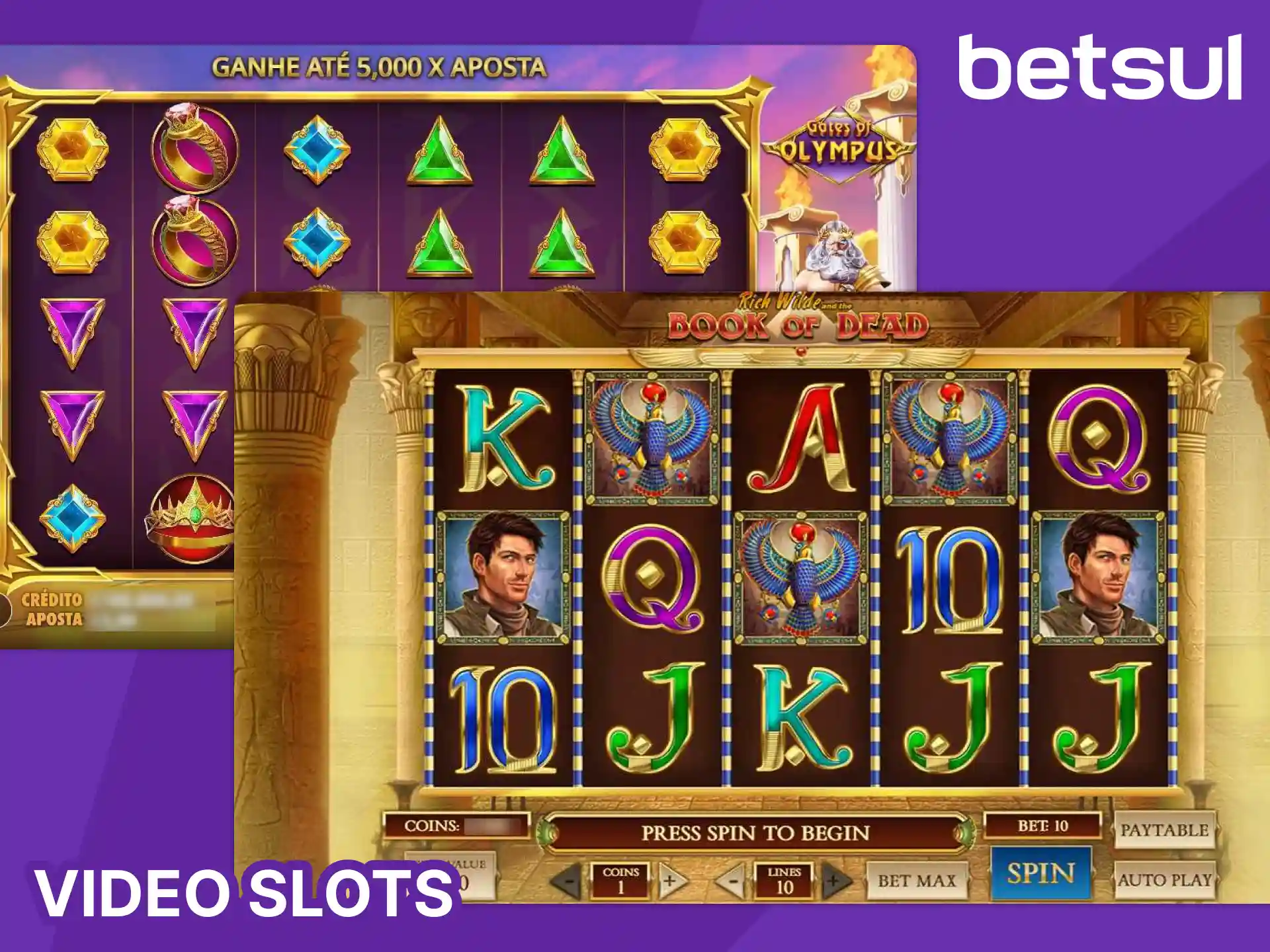Divirta-se com os gráficos modernos dos Video Slots disponíveis na Betsul.